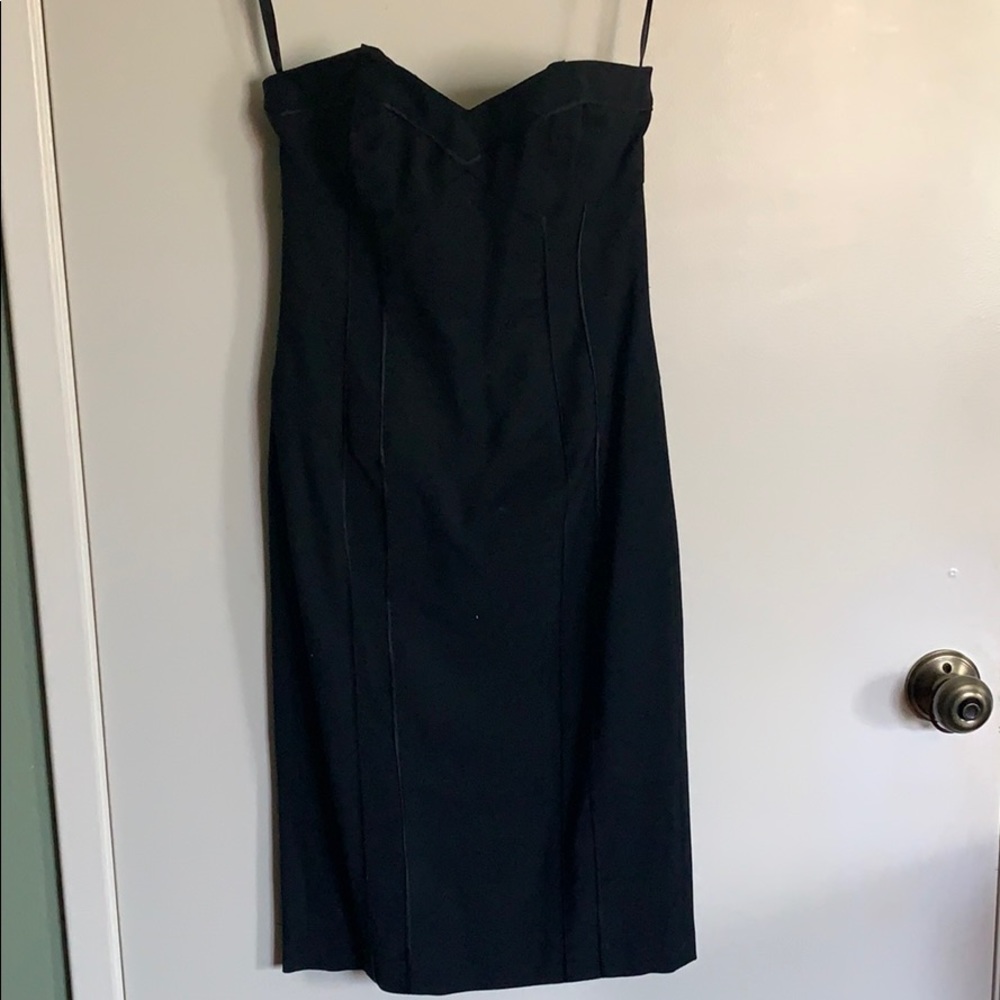 Bebe Black strapless midi dress XS